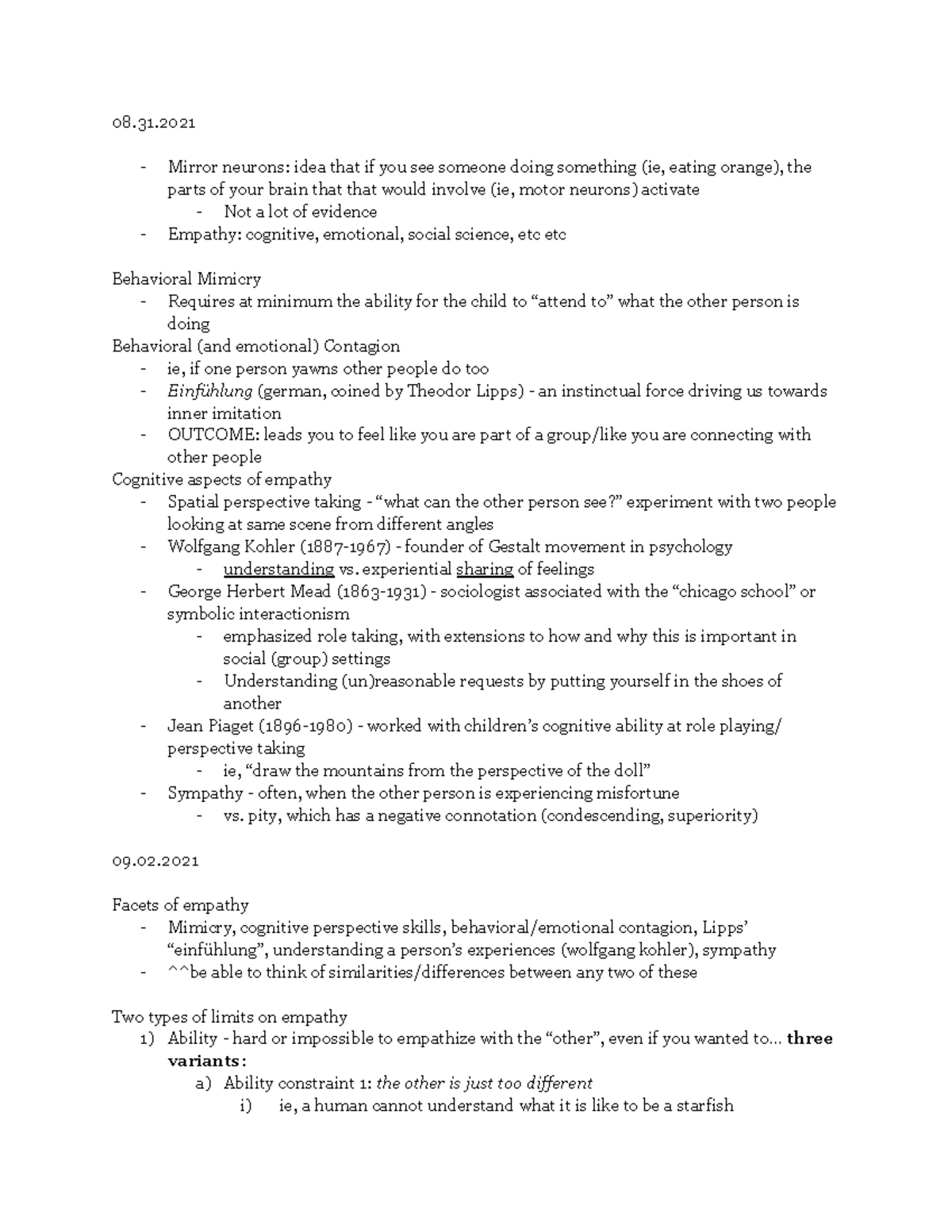 Exam 1 - in class notes - Professor Lambert - 08. Mirror neurons: idea ...