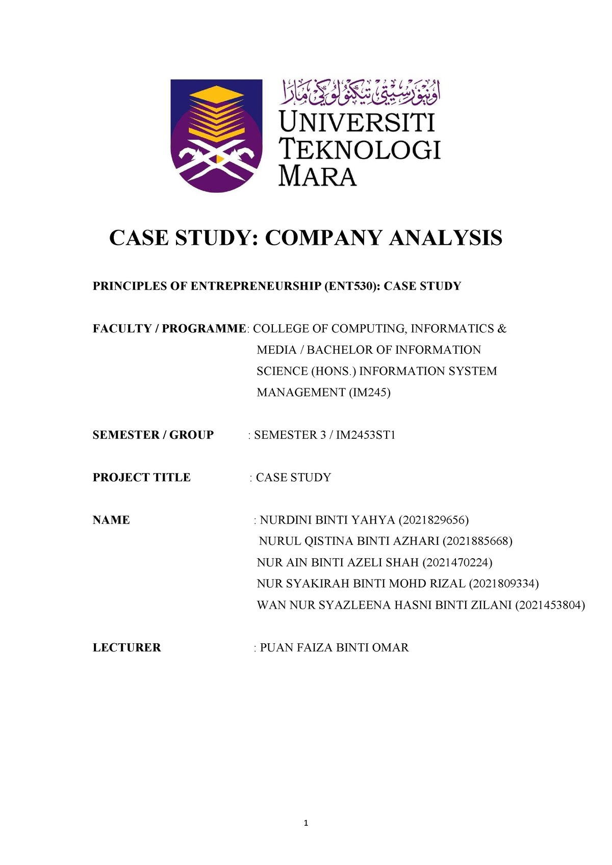 ent530 case study group assignment