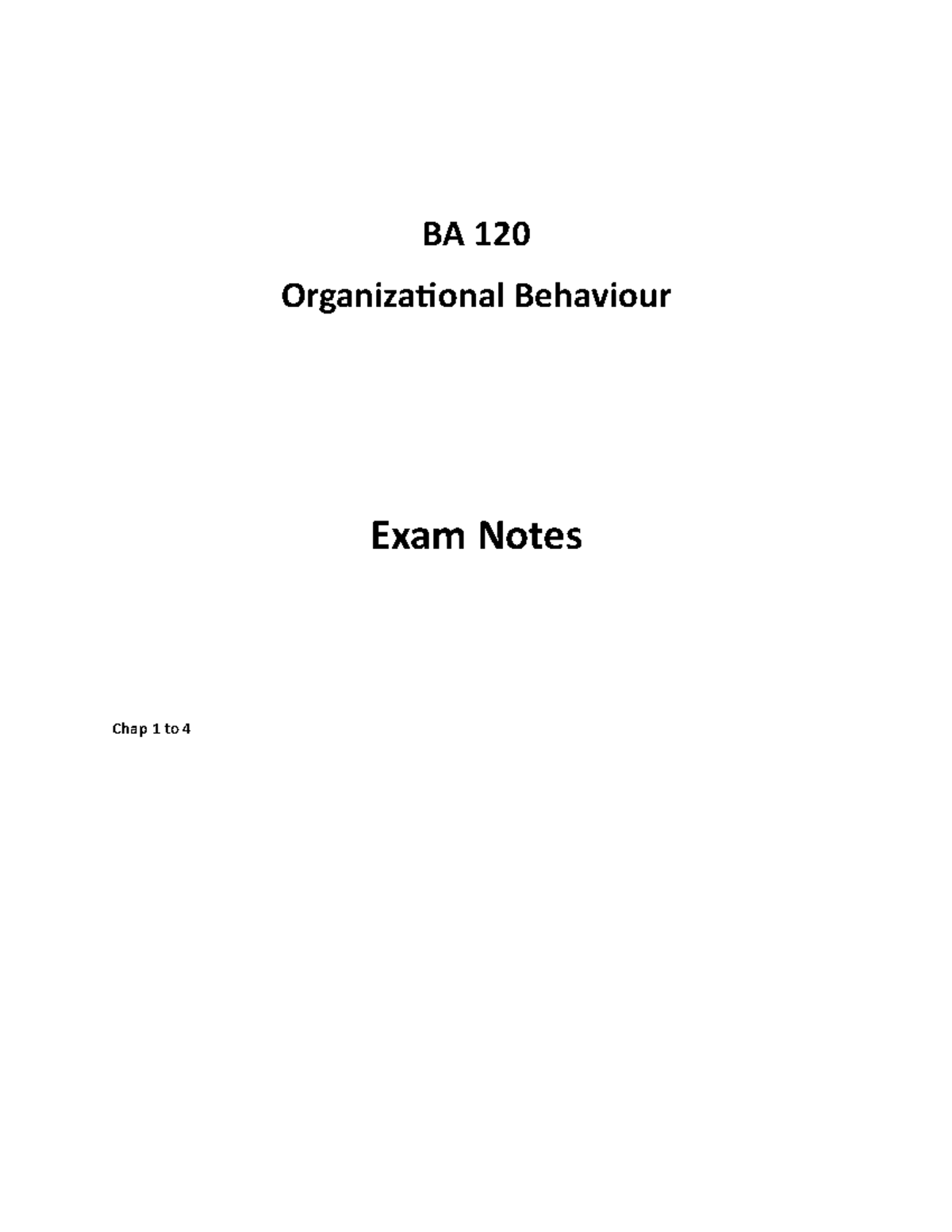 BA 120 Chap 1 to 4 Midterm 1 Exam notes - BA 120 - Lakeland College ...