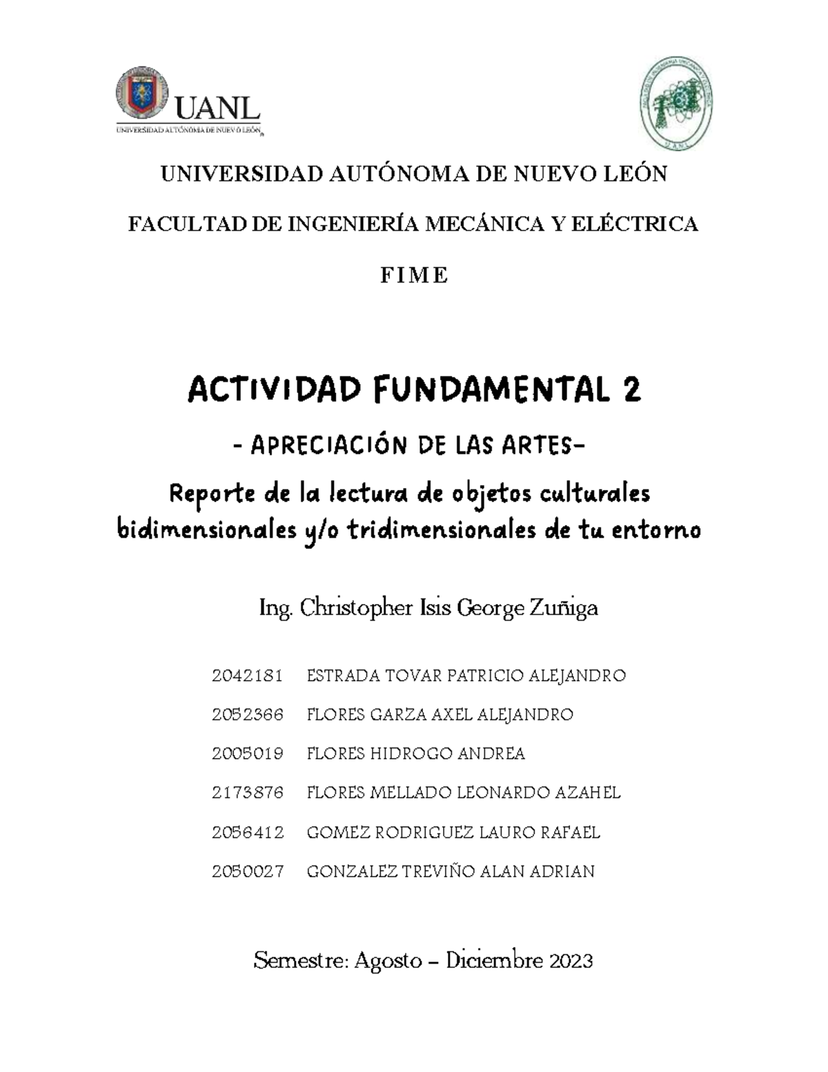 AF2 Artes - Actividad Fundamental 2 - UNIVERSIDAD AUTÓNOMA DE NUEVO ...