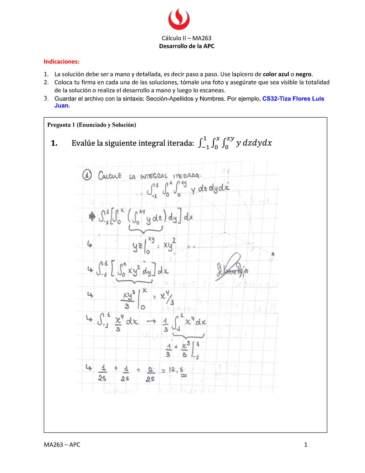 CS37 Pc2........... - Cálculo II – MA26 3 Desarrollo De La APC ...