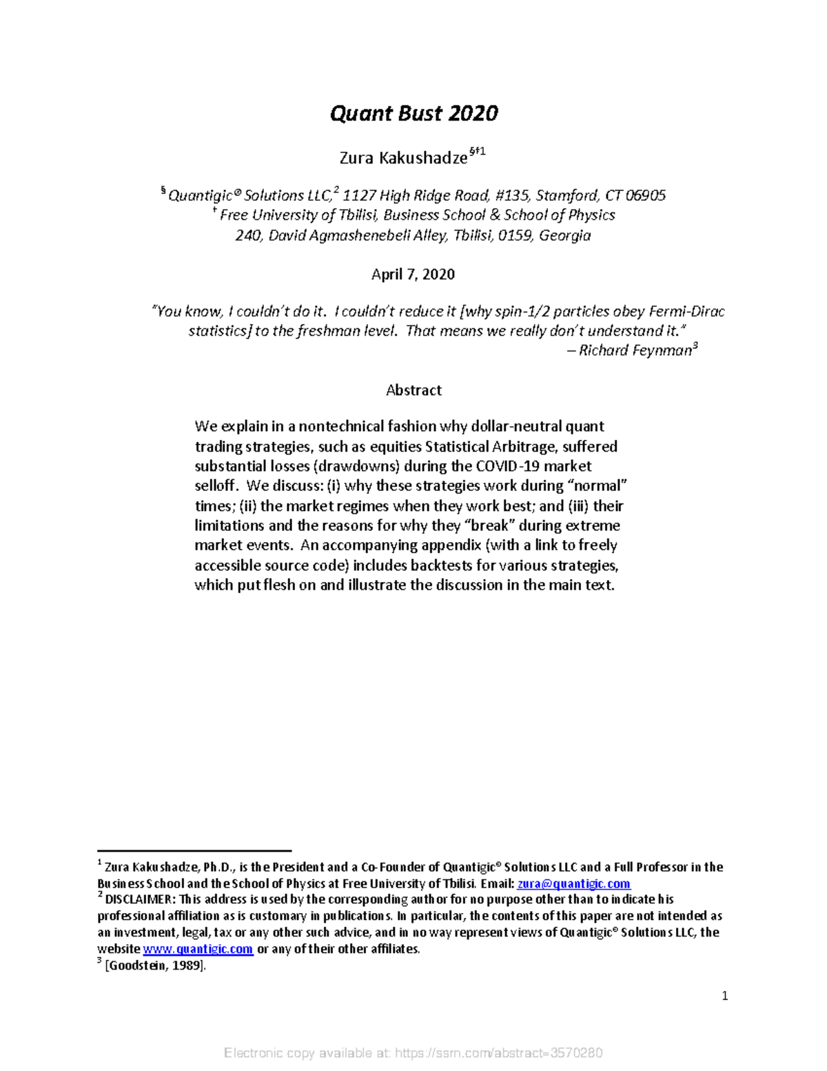 Ordinary Differential Equations - 1 Quant Bust 2020 Zura Kakushadze ...