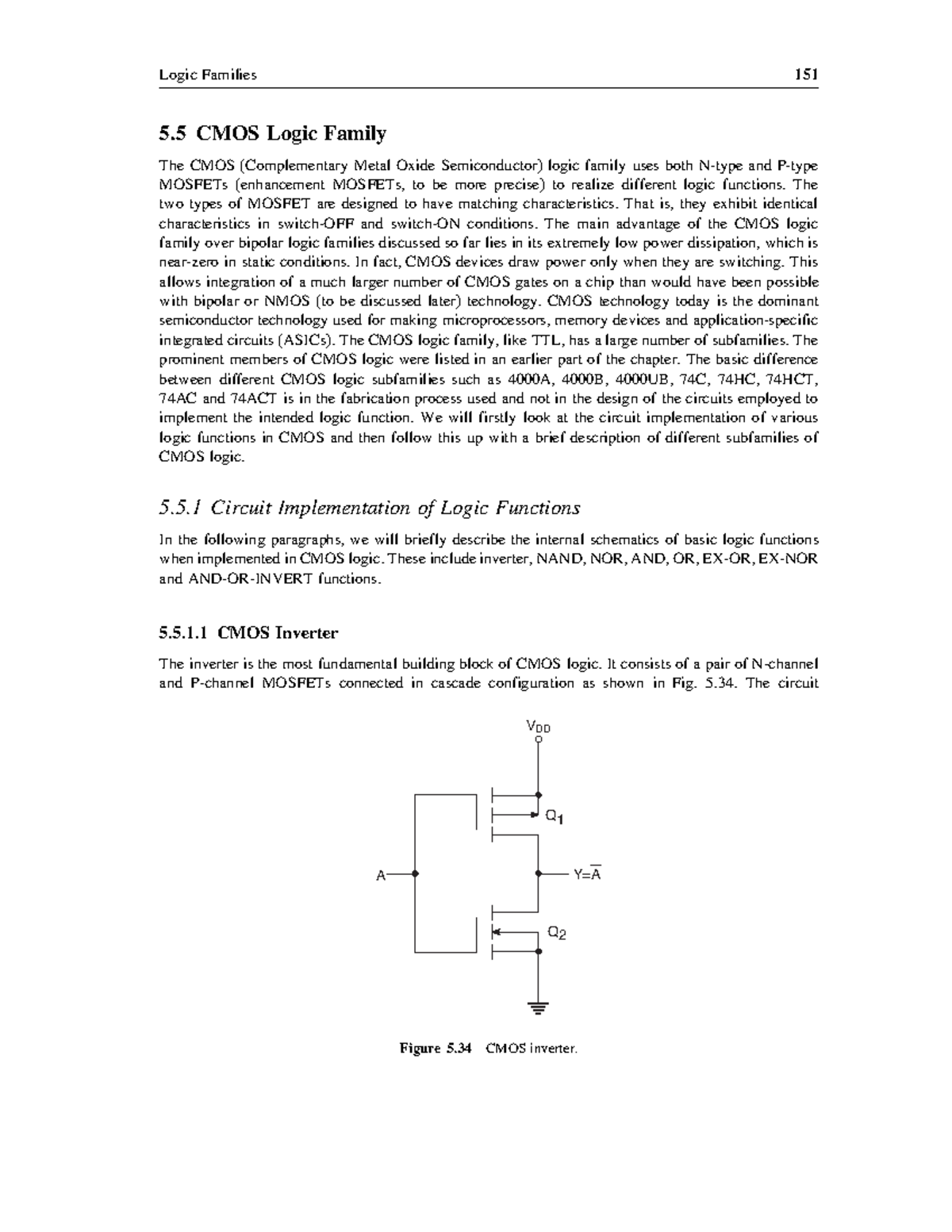 CMOS logic families - Digital electronics - Logic Families 151 5 CMOS ...