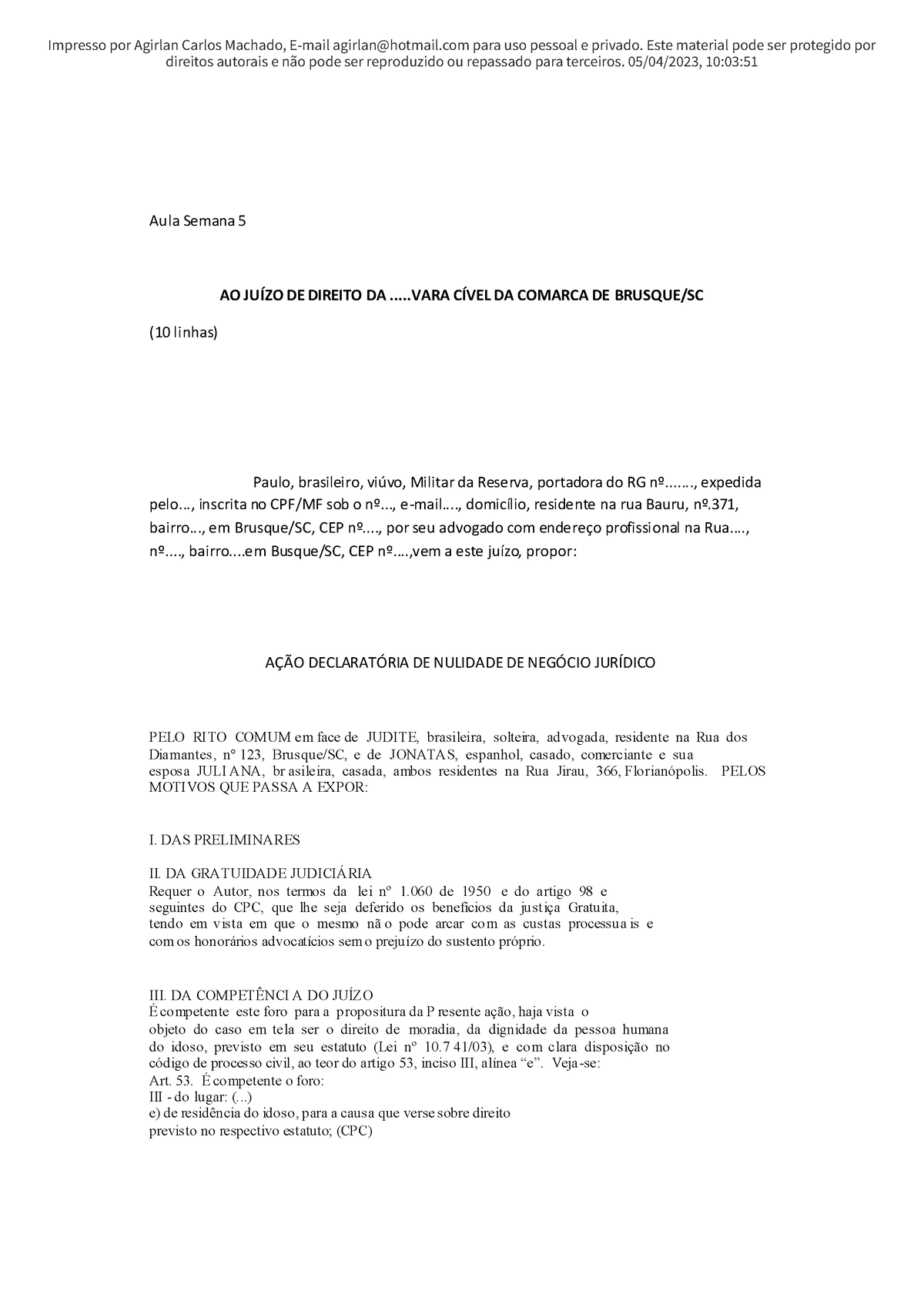 Caso Concreto 5 Para Postar Passei Direto Direitos Autorais E Não Pode Ser Reproduzido Ou 6502