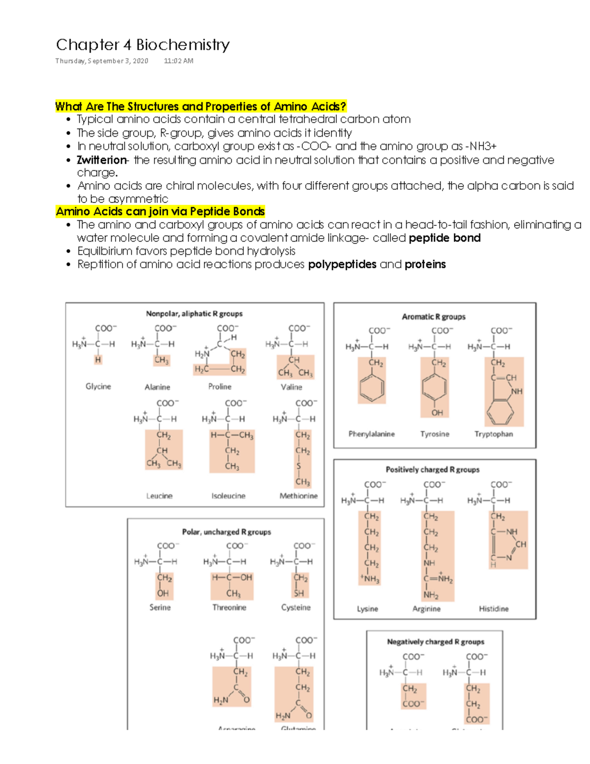 Chapter 4. Amino Acids - What Are The Structures And Properties Of ...