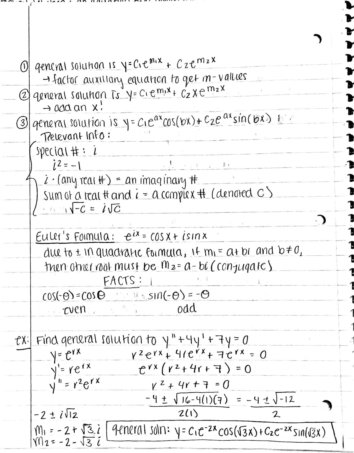 Differential Equations Notes - MATH 2410Q - Studocu