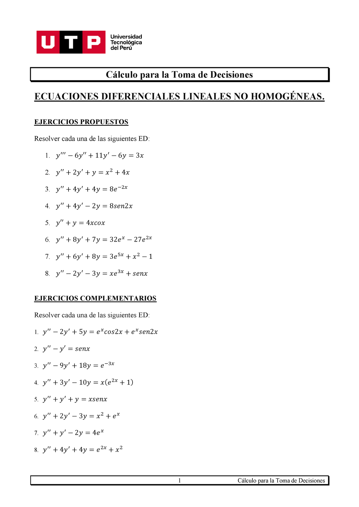 S06.s1 - Resolver Ejercicios - Calculo Para La Toma De Desiciones - UTP ...