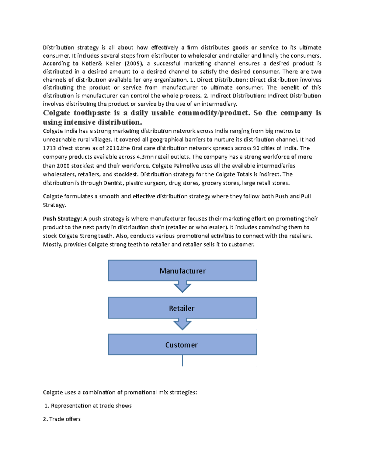 Colgate Assignment 2 Adarsh - Distribution strategy is all about how ...