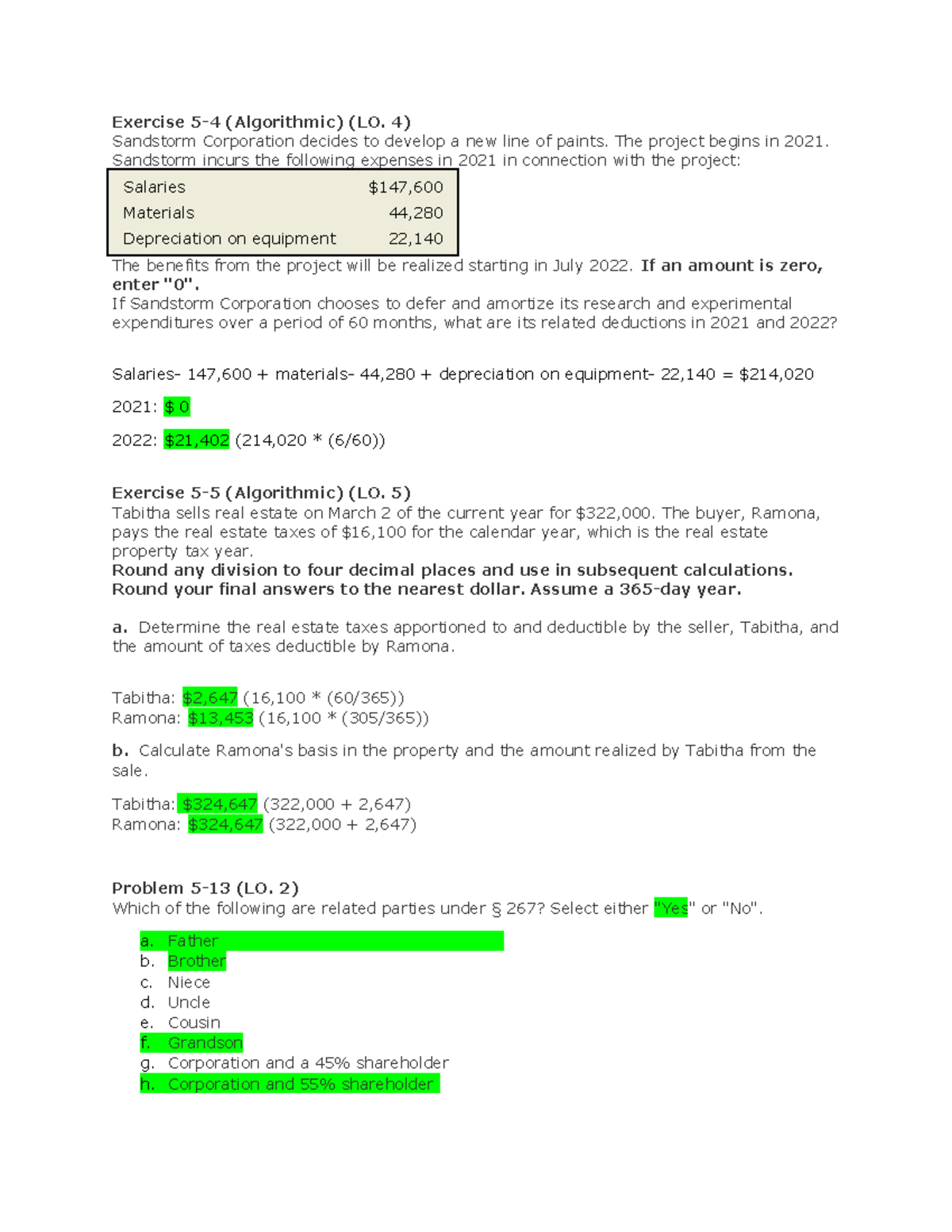 Homework 4 Exercise 5 4 Algorithmic LO 4 Sandstorm Corporation 