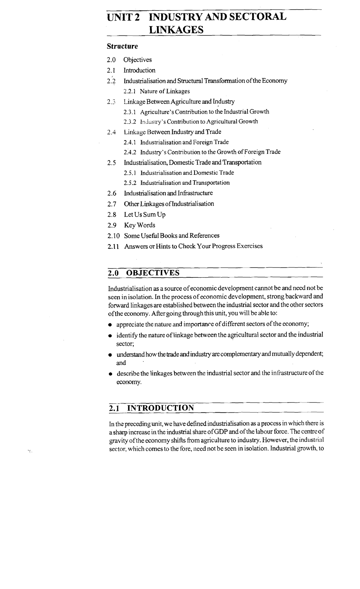 UNIT-2 INDUSTRY AND SECTORAL LINKAGES - UNIT 2 INDUSTRY AND SECTORAL ...