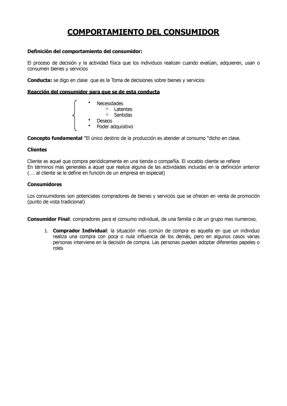 Resumen Completo De Comportamiento Del Consumidor - COMPORTAMIENTO DEL ...