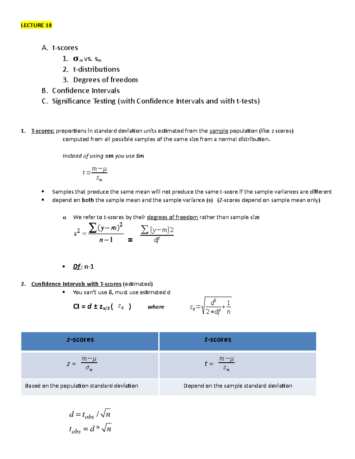 Lecture 10 Notes - Professor: Dr. Jilian O'Connor Textbook: Gurnsey, R ...
