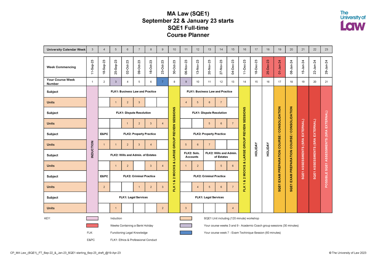 SQE1 Timetable - Help - MA Law (SQE1) September 22 & January 23 Starts ...