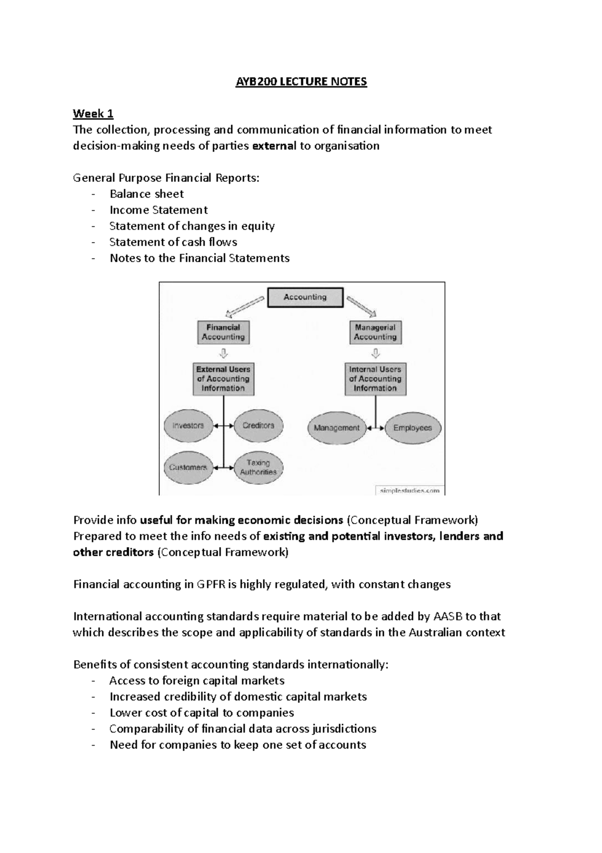Lecture Notes - AYB200 LECTURE NOTES Week 1 The collection, processing ...
