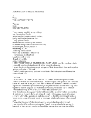 Resumen Completo "La Maestria Del Amor: Una Guia Practica Para El Arte