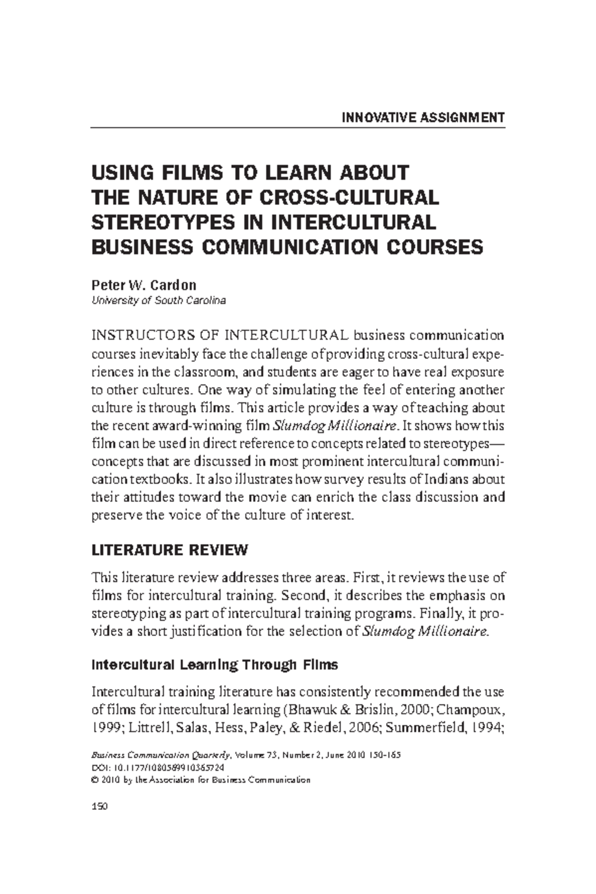 intercultural communication movie essay