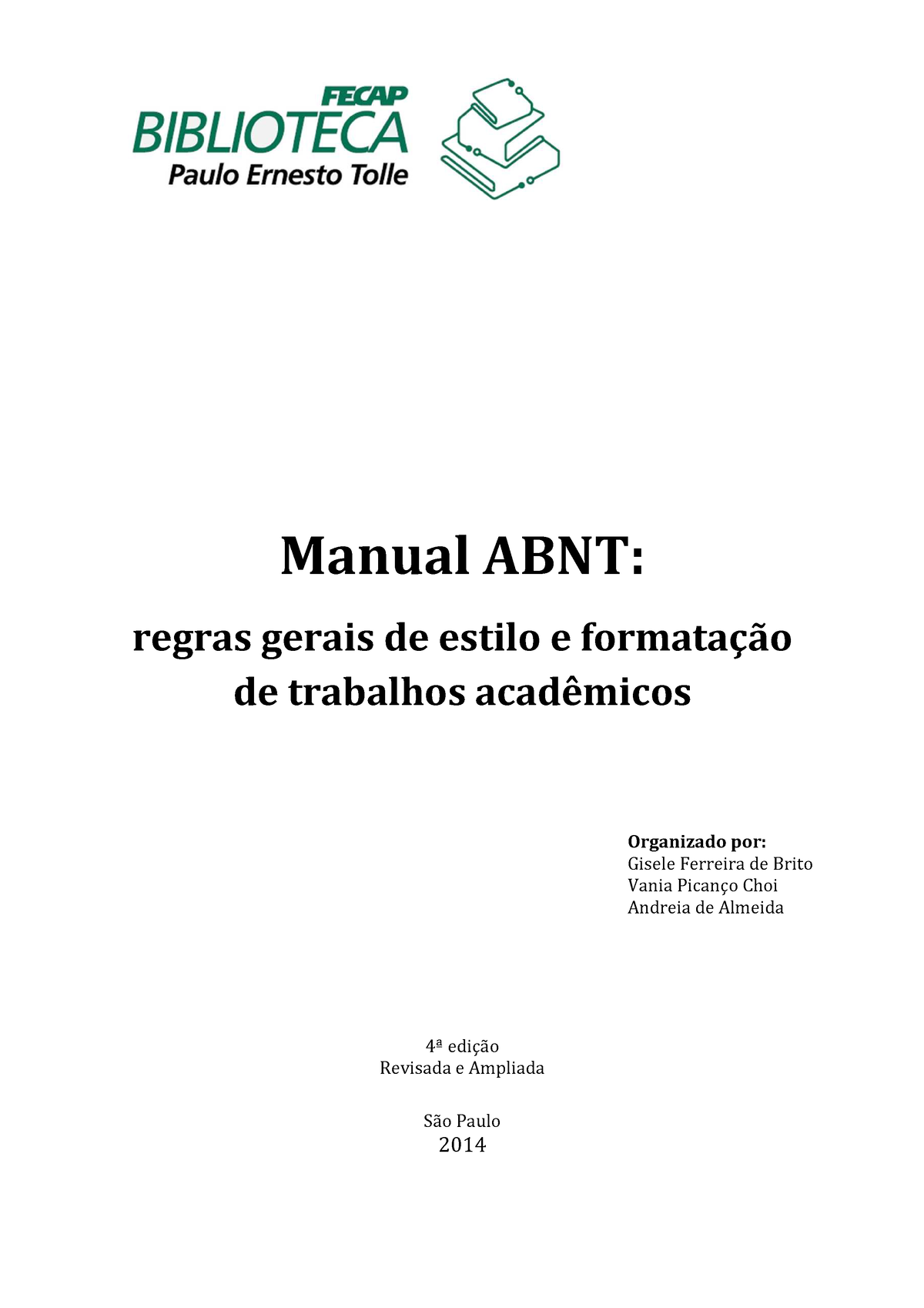 Manual ABNT Regras Gerais De Estilo E Formatação De Trabalhos ...