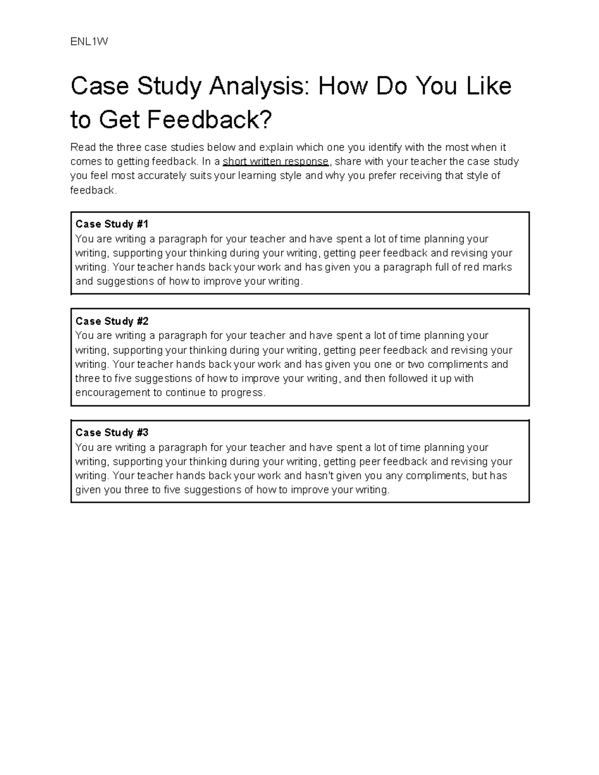 Copy of 1.4.2 Case Study Analysis How Do You Like to get Feedback ...