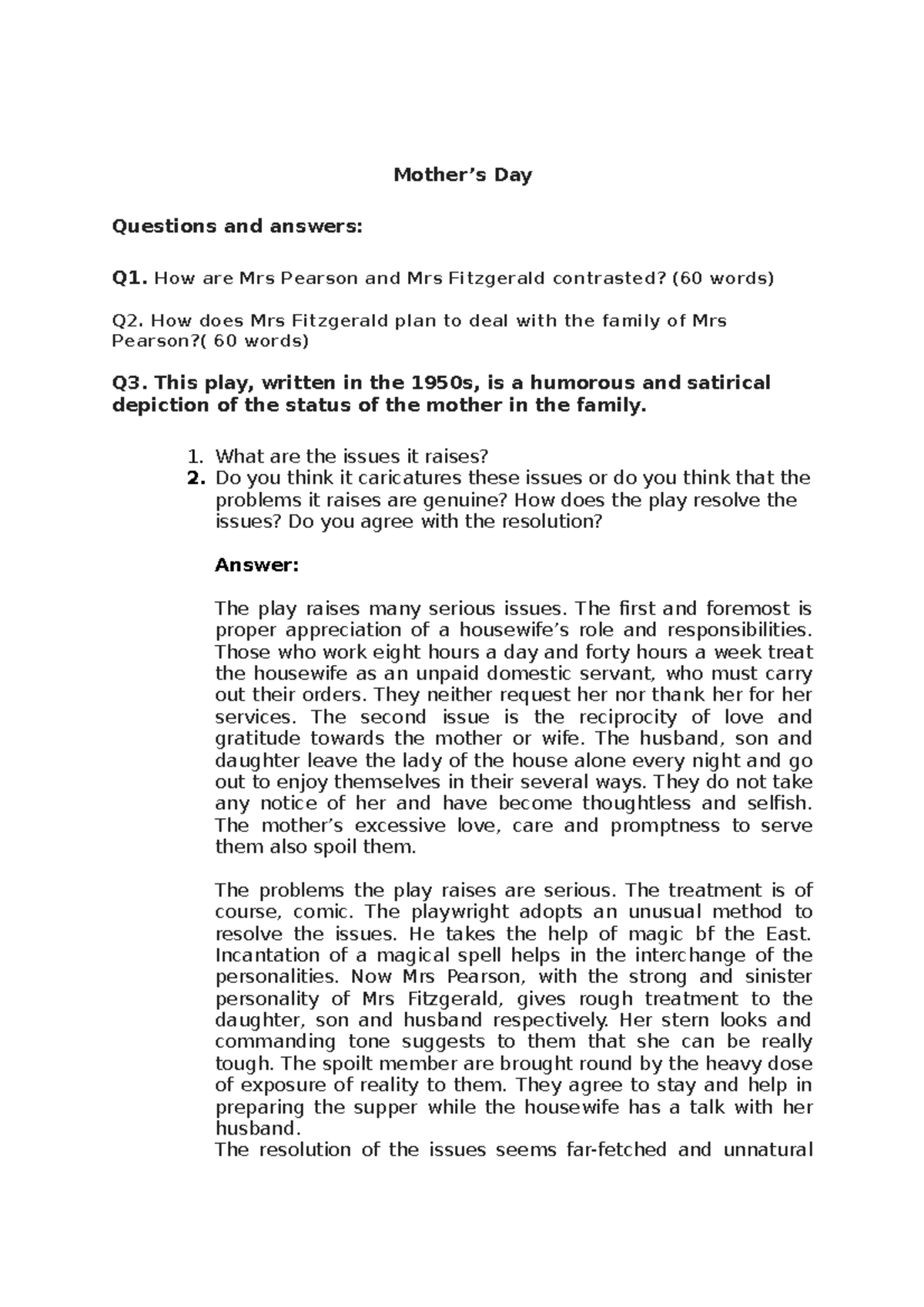 463b62a8369d407dbed693873 c9b5803 Mother’s Day Questions and answers