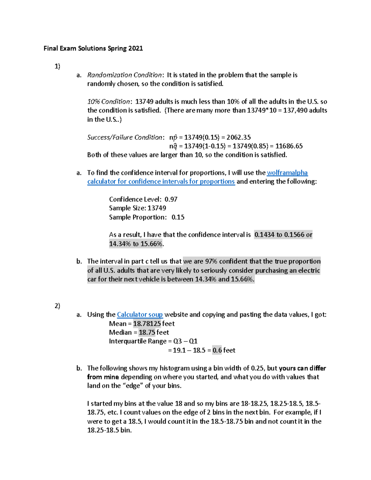 Final Spring 21 Solutions - Final Exam Solutions Spring 2021 a ...