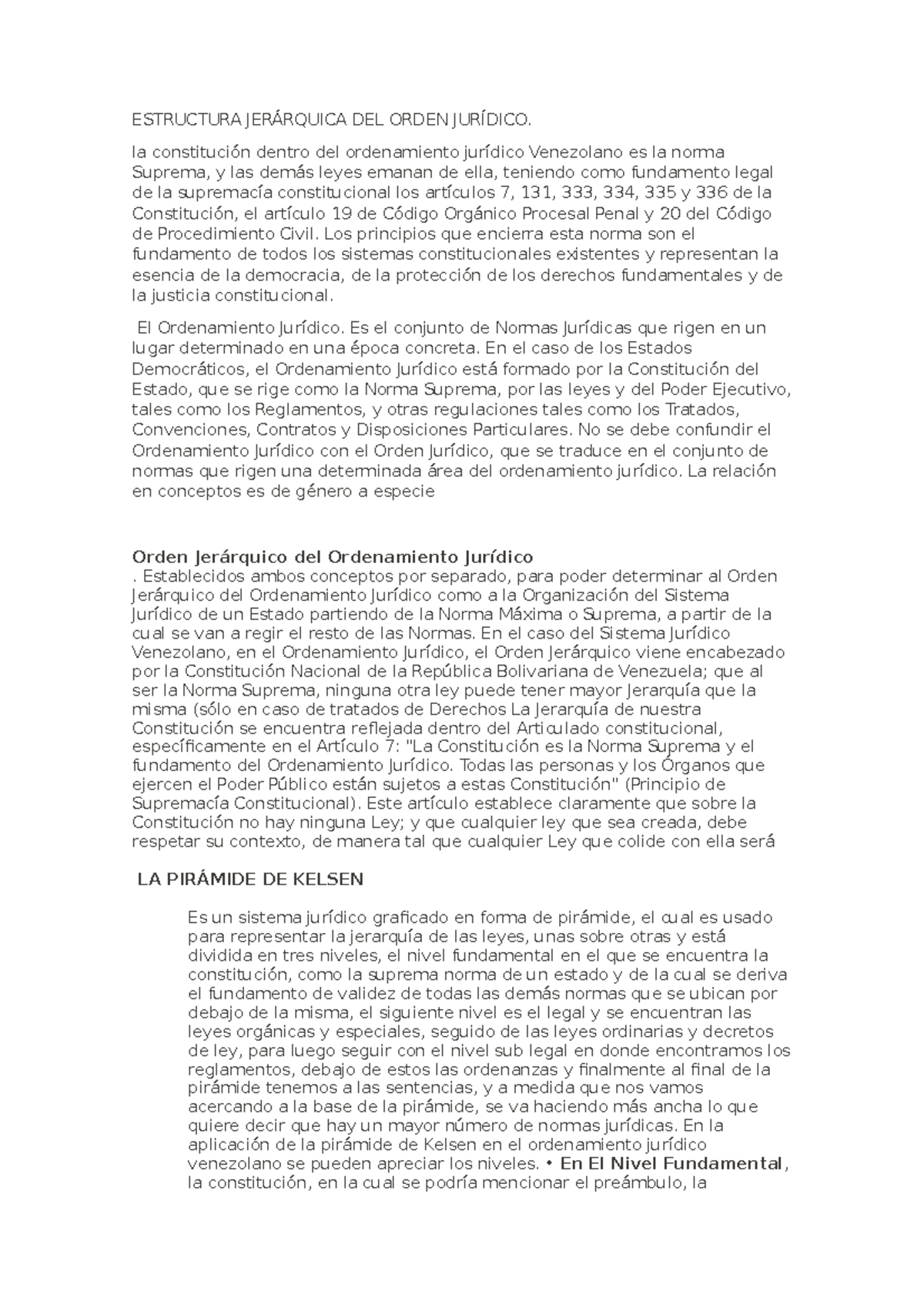 Legislación - Ordenamiento Jurídico - ESTRUCTURA JERÁRQUICA DEL ORDEN ...