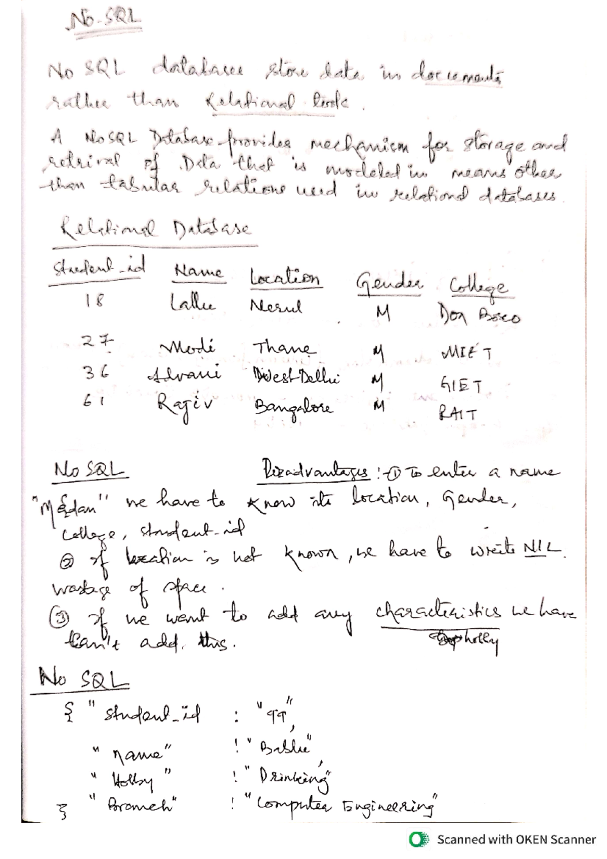 No SQL - NOSQL - Business statistics - Studocu