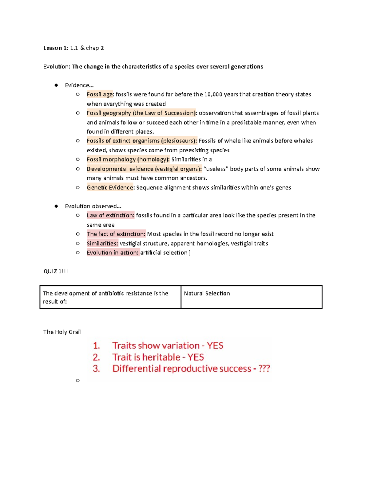 Bio 201 Exam 1 Lecture Notes And Diagrams Lesson 1 1 Chap 2 Evolution The Change In The Bio 201 Exam 1 Lecture Notes And Diagrams Lesson 1 1 Chap 2 Evolution The Change In The