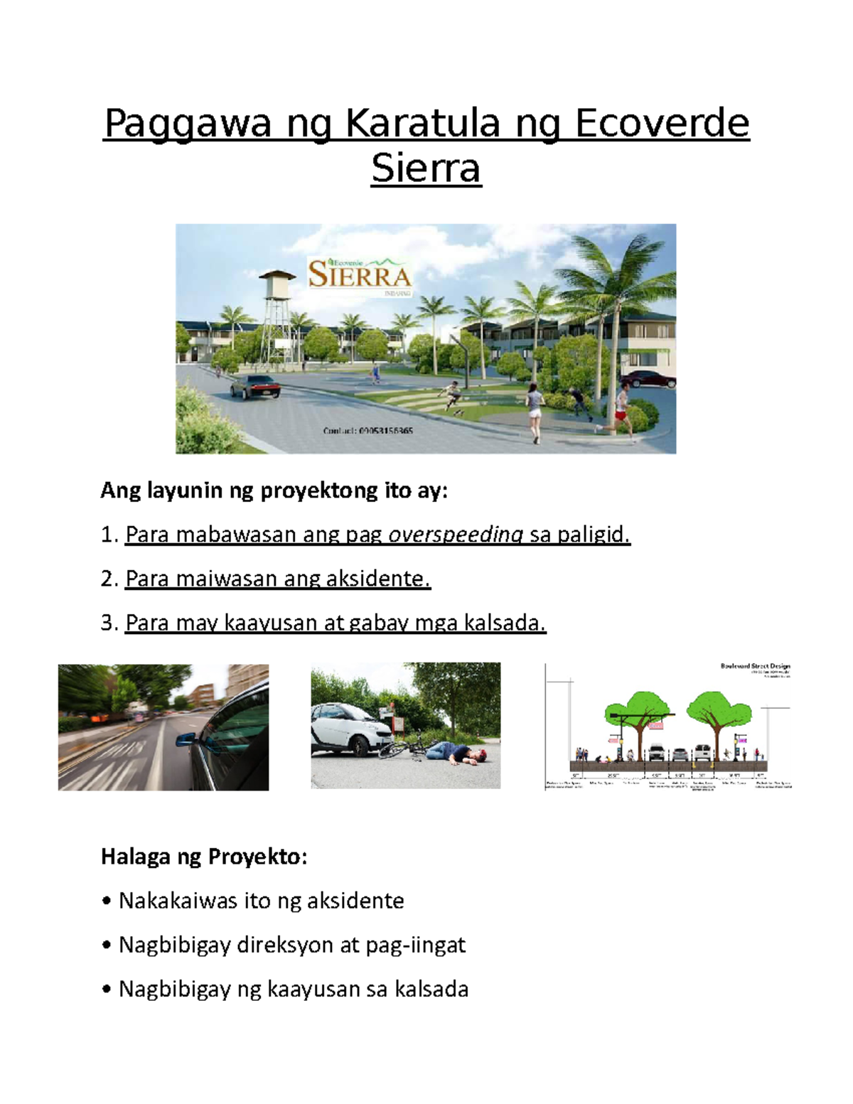 Filipino-Panukalang-Proyekto - Paggawa ng Karatula ng Ecoverde Sierra ...