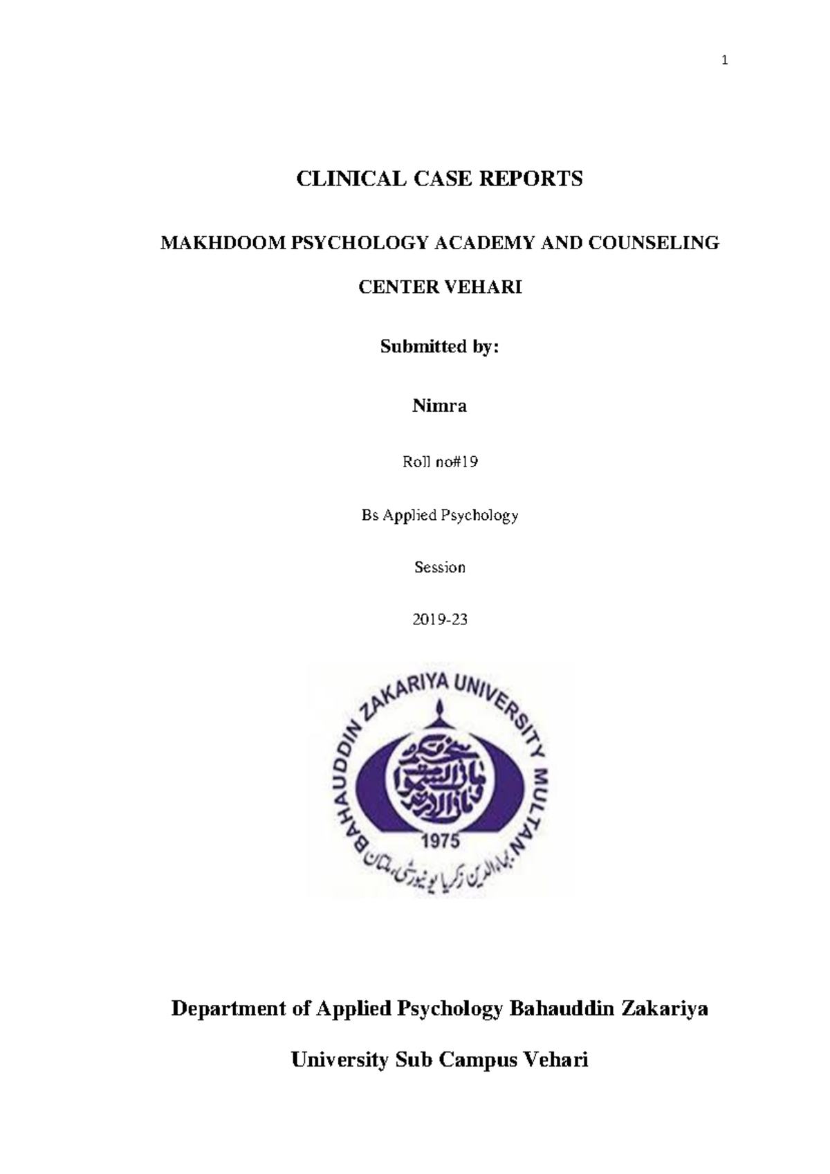 Nimra Rao sem 7th case report - CLINICAL CASE REPORTS MAKHDOOM ...