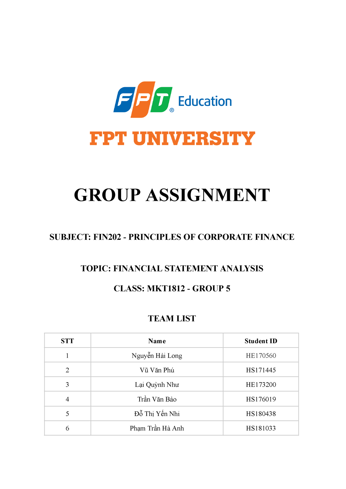 Group 5.MKT1812 - FIN202 - Group Assignment Report - GROUP ASSIGNMENT ...