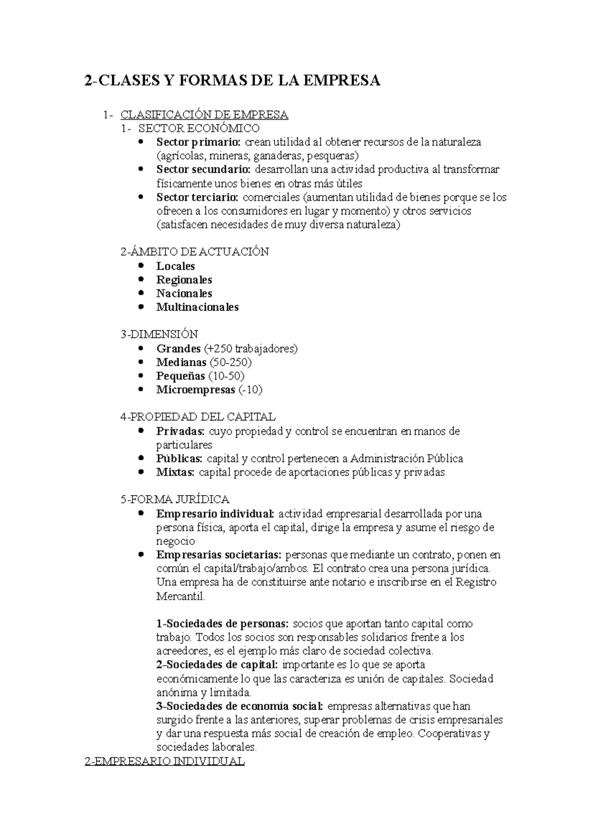 2- Clases Y Formas DE LA Empresas - 2-CLASES Y FORMAS DE LA EMPRESA 1 ...