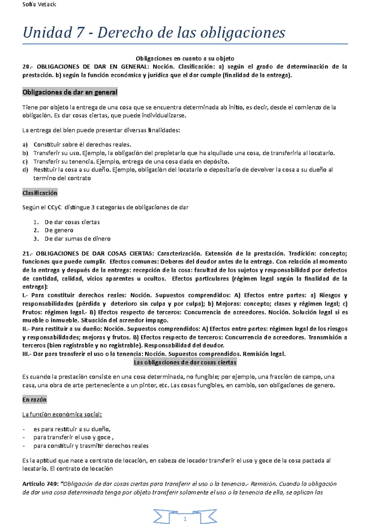 Unidad 7 Civil II Derecho De Las Obligaciones Gianfelice - Unidad 7 ...