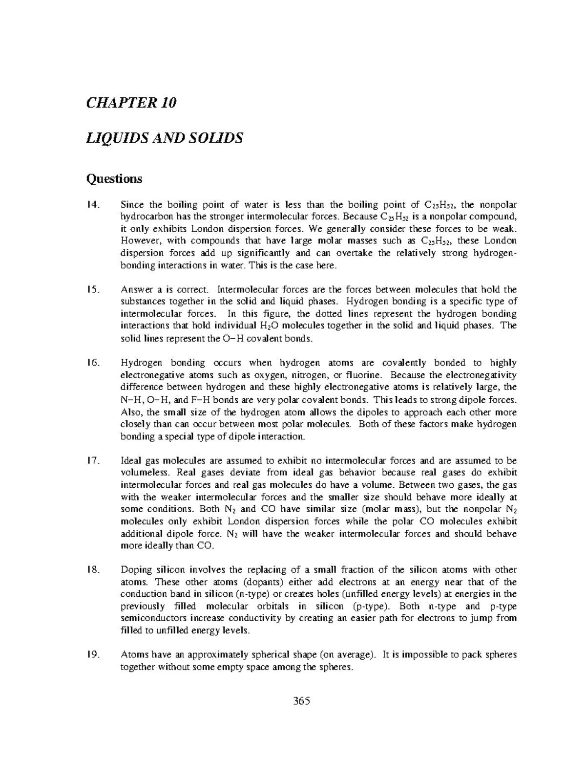 Ch10-10e - 줌달화학 10판 10장 솔루션 - 365 CHAPTER 10 LIQUIDS AND SOLIDS ...