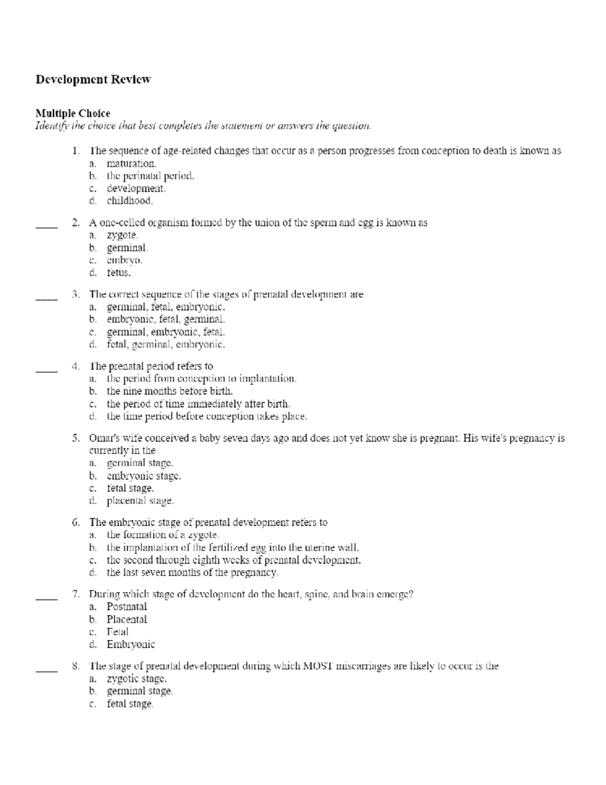 Ch.11 Development Review 1 - Psyc 290 - Studocu