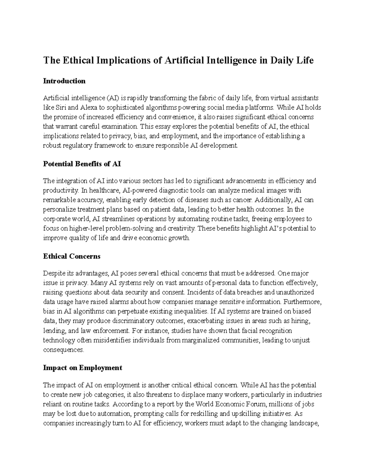 The Ethical Implications of Artificial Intelligence in Daily Life - The ...