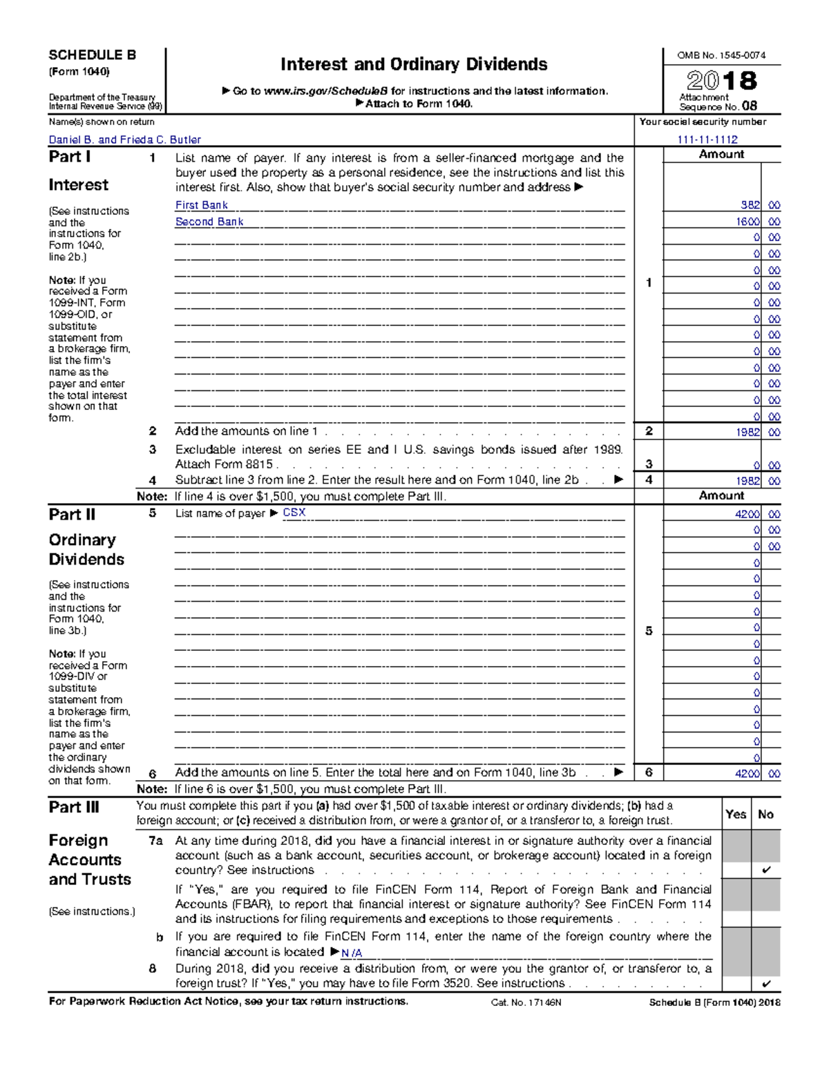 6-2 Final Project Two Submission-SCH B - SCHEDULE B (Form 1040 ...