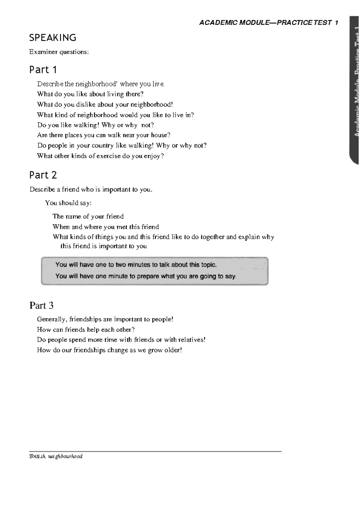 Barron Speaking Tests - Nothig - ACADEMIC MODULE—PRACTICE TEST 1 23 ...