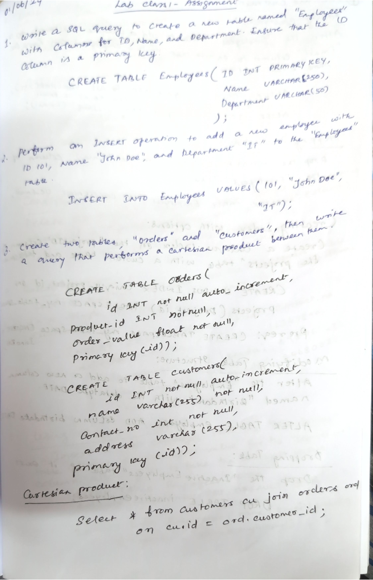 Lab practice for python 2023 revisions - Lab class Assignment table ...