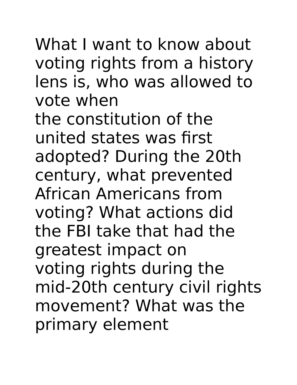 thesis statement on voting rights