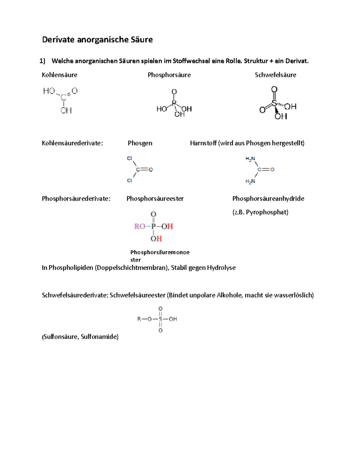 Organische Und Anorganische Chemie Organische Chemie II Altfragen überarbeitet (2019) - Derivate