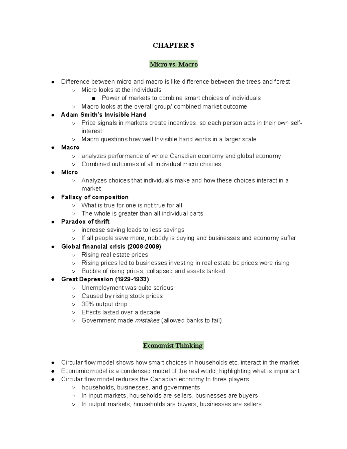 Chapter 5 - Lecture 5 Notes from the Lecture Modules. - CHAPTER 5 Micro ...