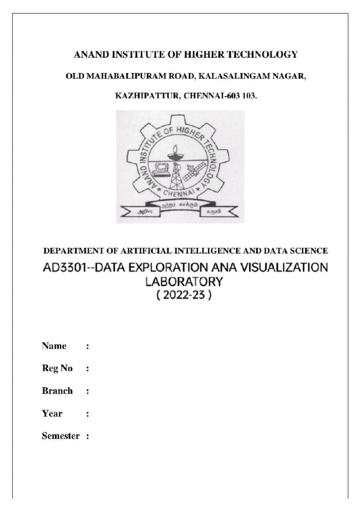 DEVLAB Record LAB MANUAL Artificial intelligence and data science