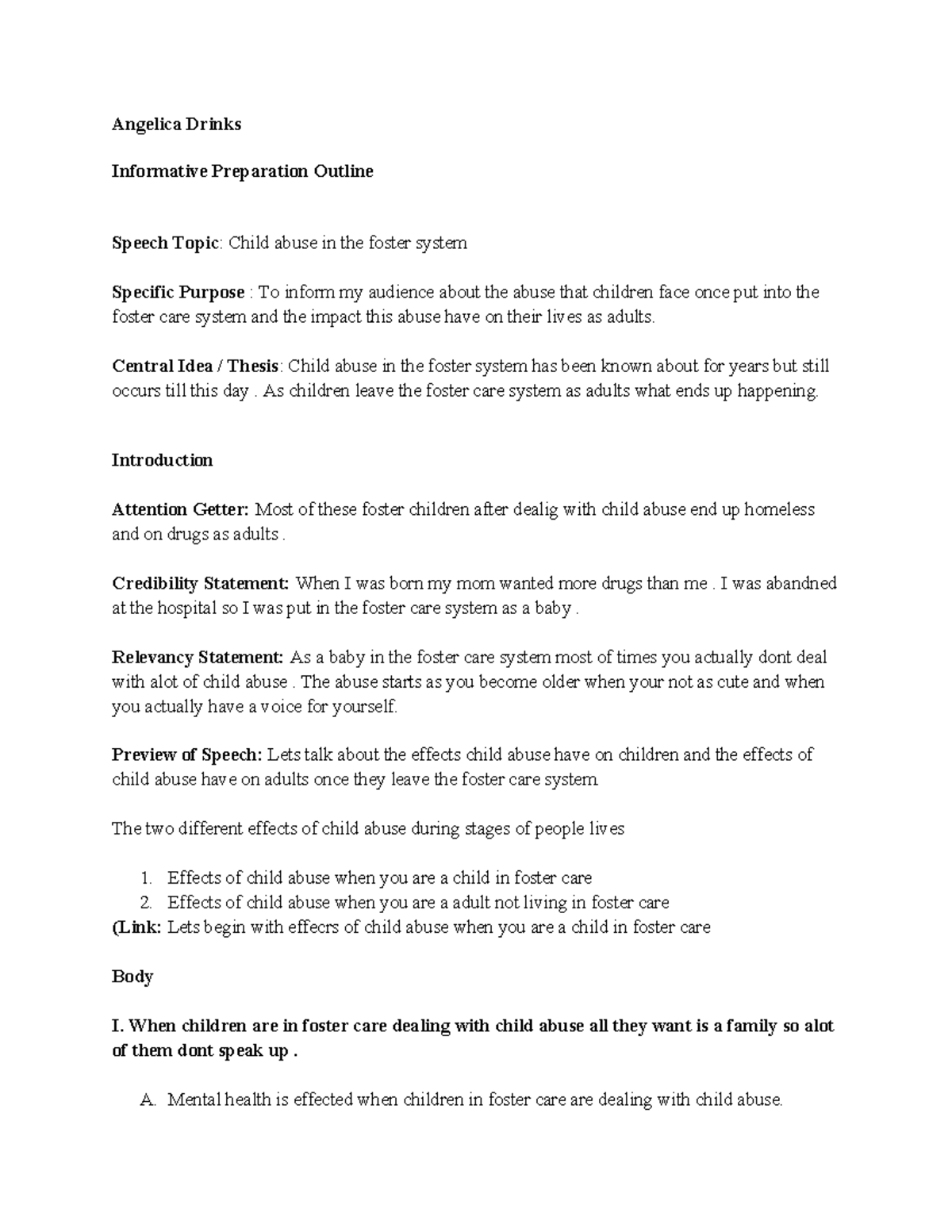 Untitled document - practicw - Angelica Drinks Informative Preparation ...