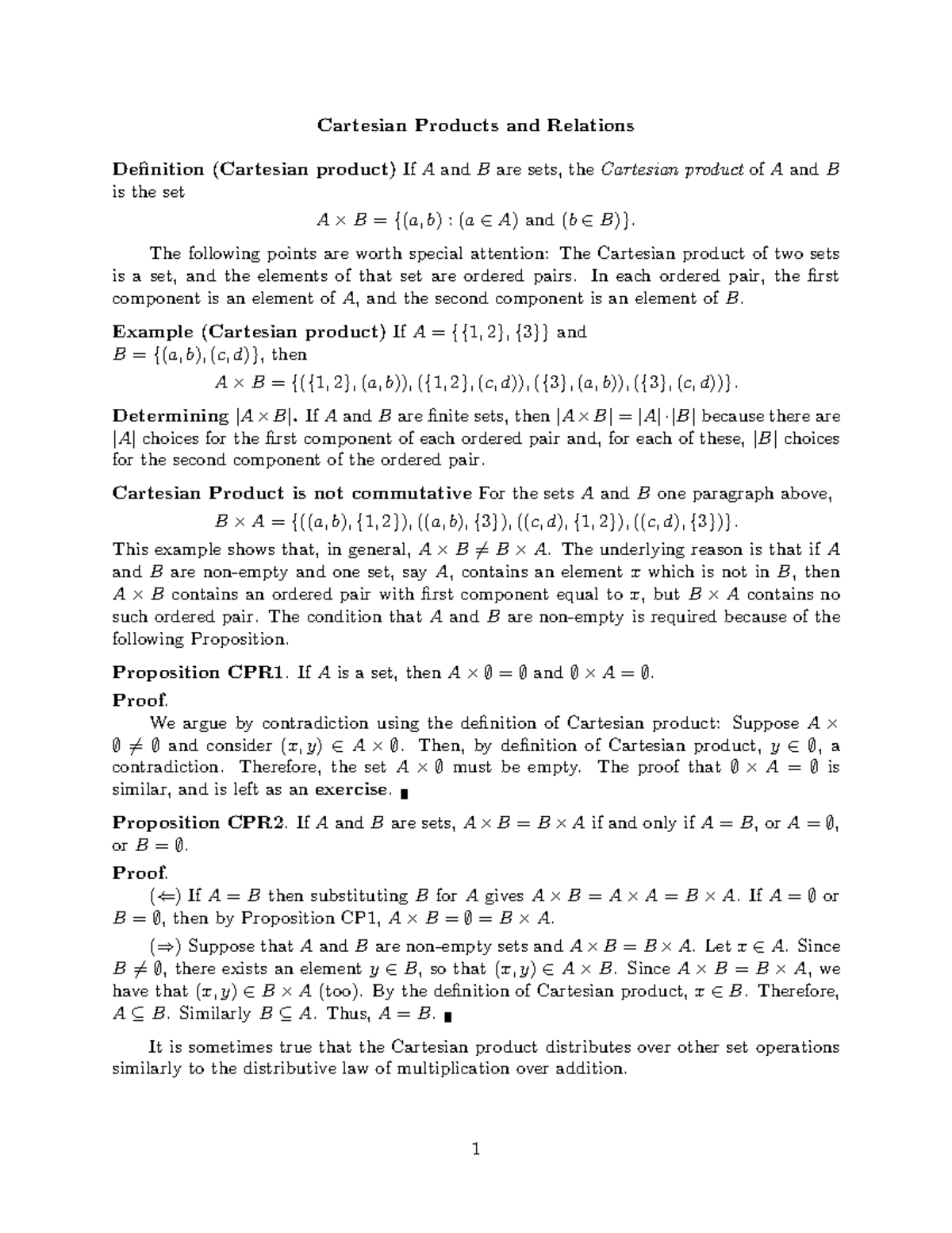 RF - Hmg - Cartesian Products And Relations Definition (Cartesian ...