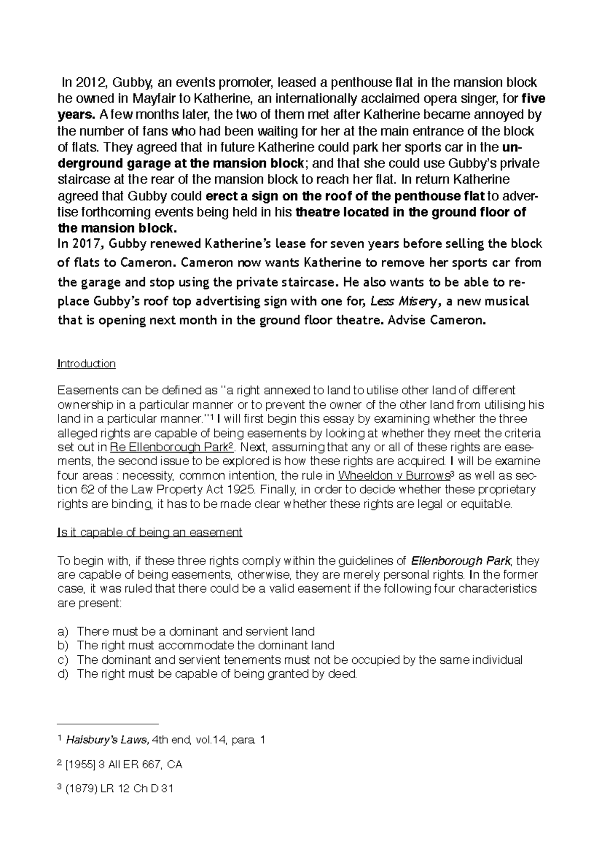 Land law essays