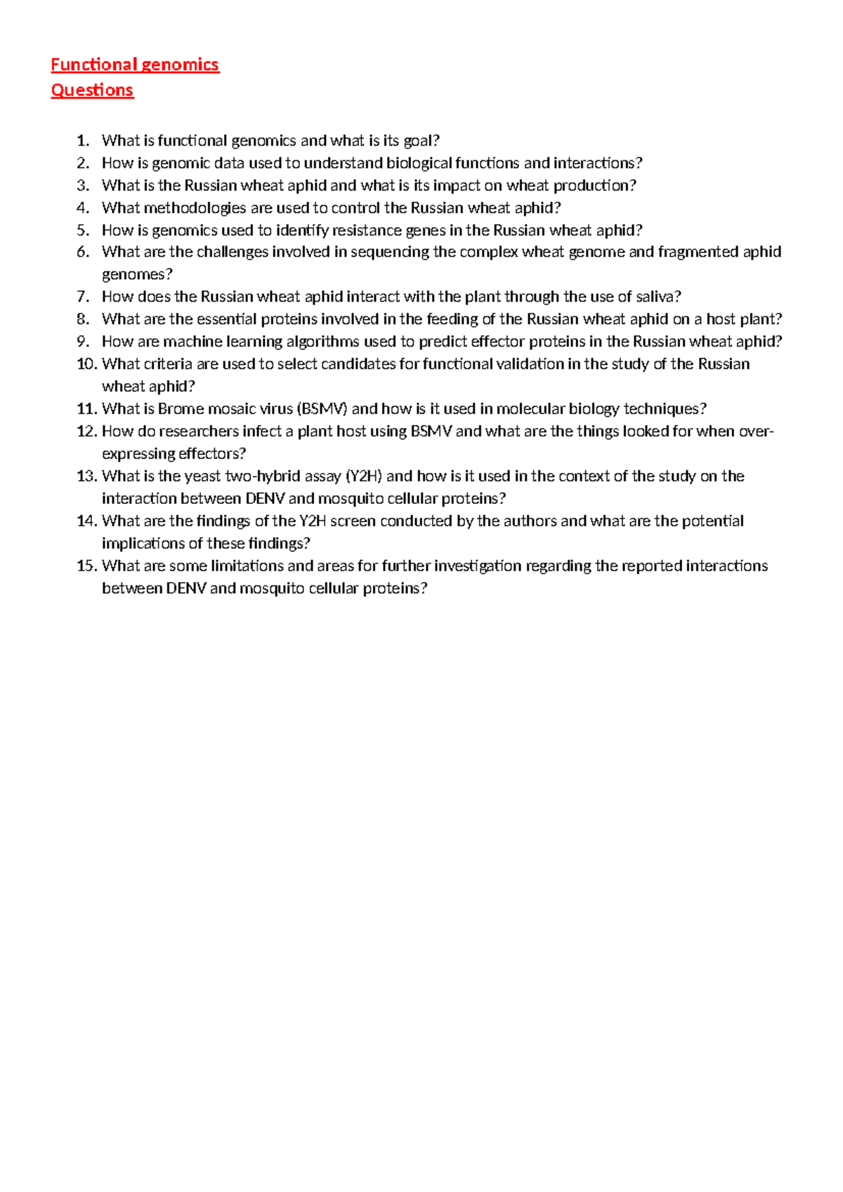 Functional genomics - Notes that I made - Functional genomics Questions ...