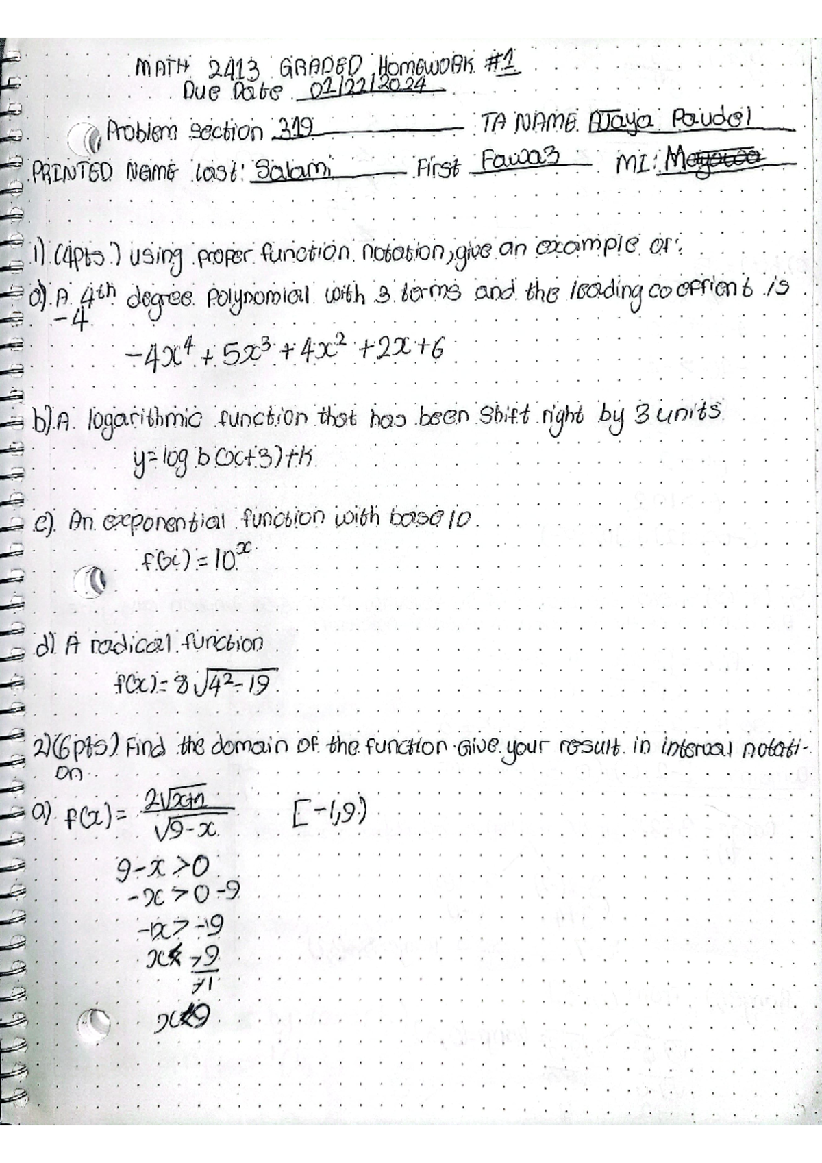 GHW 1 N - GHW - MATH 2413 - Studocu