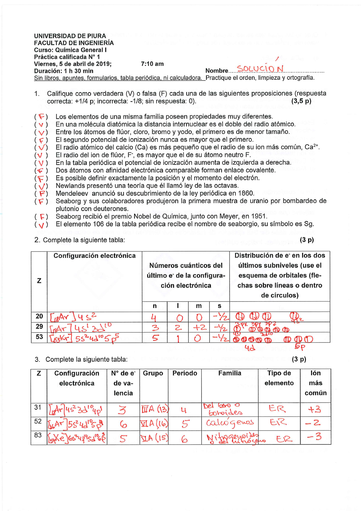 Qg1 P1 Solucion Practica De Quimica General Categoria Capitulo 1 2 3 4 Examen Resuelto AÑo 9060