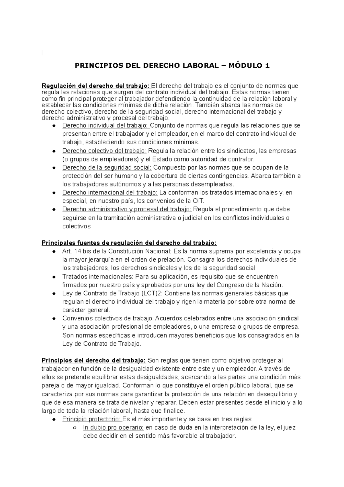 Principios DEL Derecho Laboral – Módulo 1 - PRINCIPIOS DEL DERECHO ...