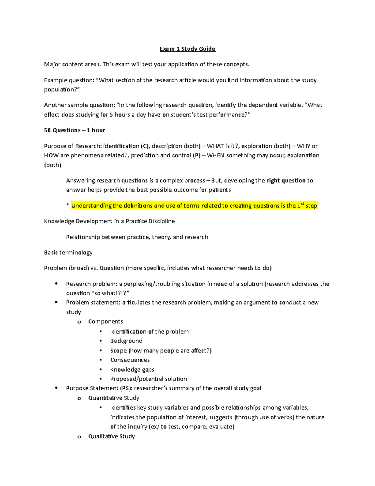 Exam 1 Study Guide - adult and elder 1 nursing - Exam 1 Study Guide ...